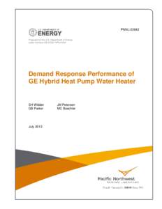 Demand Response Performance of GE Hybrid Heat Pump Water Heater