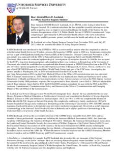 Medicine / United States Department of Health and Human Services / Bethesda /  Maryland / Walter Reed National Military Medical Center / Will Kirby / National Institute for Occupational Safety and Health / Feinberg School of Medicine / Boris Lushniak / Steven K. Galson / Centers for Disease Control and Prevention / Health / United States Public Health Service