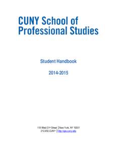 Student HandbookWest 31st Street │New York, NYCUNY │http://sps.cuny.edu