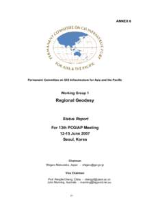 ANNEX 6  Permanent Committee on GIS Infrastructure for Asia and the Pacific Working Group 1