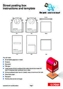 Street posting box instructions and template Our post – what’s it all about? You will need: 	All template pages (six in total)