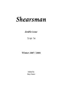 Shearsman double issue 73 & 74 Winter[removed]