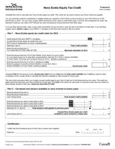 Nova Scotia Equity Tax Credit