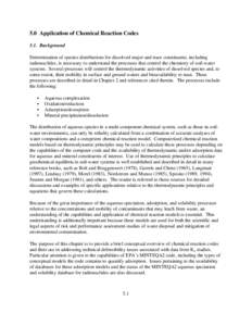 Understanding Variation in Partition Coefficient, Kd, Values, 5.0  Application of Chemical Reaction Codes