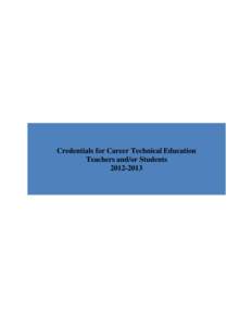 Credentials for Career Technical Education Teachers and/or Students[removed] Concentration – Hospitality Skills