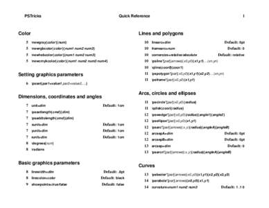 PSTricks  Quick Reference Color