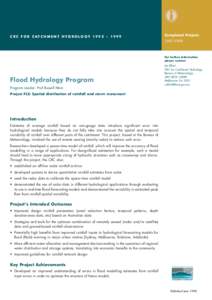 CRC FOR CATCHMENT HYDROLOGYCompleted ProjectsFor further information