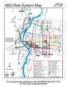 Effective July 7, 2007 ABQ Ride System Map SA