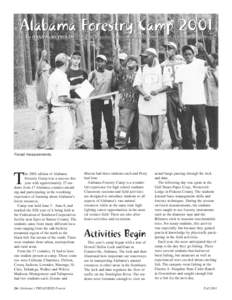 Alabama Forestry Camp 2001 By DANA McREYNOLDS, Outreach Forester, Alabama Forestry Commission, Northeast Region Forest measurements.  T