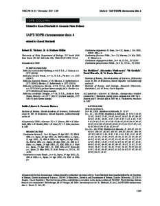 TAXON 56 (4) • November 2007: 1269  Marhold • IAPT/IOPB chromosome data 4 I O PB CO LU M N Edited by Karol Marhold & Gonzalo Nieto Feliner