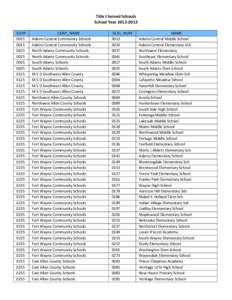 State governments of the United States / Franklin Township Community School Corporation / Indiana / Fort Wayne Community Schools / East Allen County Schools