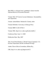 G7 Current Account Imbalances: Sustainability and Adjustment