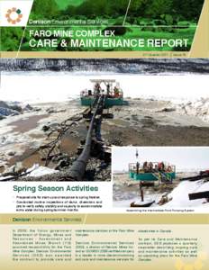 Denison Environmental Services  FARO MINE COMPLEX CARE & MAINTENANCE REPORT 2nd Quarter 2011