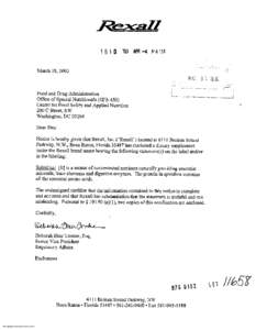 March 18,2003  Food and Drug Administration Office of Special Nutritionals (HFS-450) Center for Food Safety and Applied Nutrition 200 C Street, SW