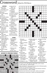 Crossword Across Edited by Will Shortz puzzle by Brendan emmett quigley