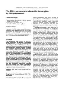 EXPERIMENTAL and MOLECULAR MEDICINE, Vol. 34, No. 4, [removed], September[removed]The DPE, a core promoter element for transcription