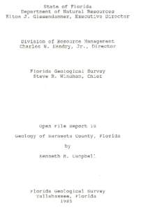 state of Florida Department of Natural Resources Elton J. Gissendanner, Executive Director