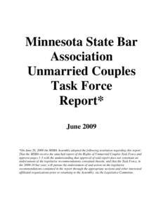 Minnesota State Bar Association Unmarried Couples Task Force Report* June 2009