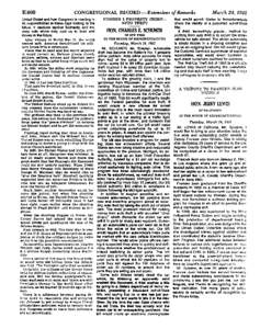 E800  CONGRESSIONAL RECORD — Extensions of Remarks United States and how Congress is reacting to its responsibilities in these days looking to the