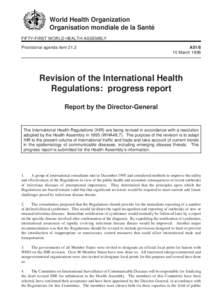 World Health Organization Organisation mondiale de la Santé FIFTY-FIRST WORLD HEALTH ASSEMBLY Provisional agenda item[removed]A51/8