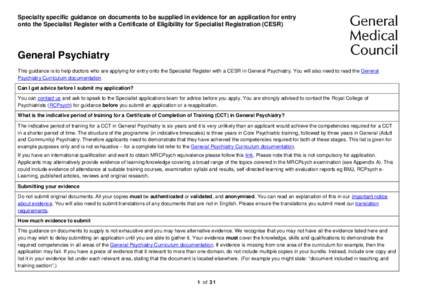 SSG - General psychiatry - DC2299