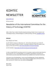 ICOHTEC NEWSLETTER www.icohtec.org No 98, JuneNewsletter of the International Committee for the