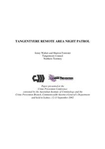 Tangentyere Remote Area Night Patrol