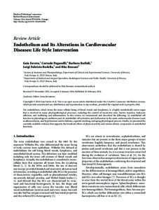 Endothelium and Its Alterations in Cardiovascular Diseases: Life Style Intervention