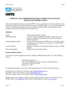 NCRR FORM 230  HN-01 PIPELINE AND UNDERGROUND/AERIAL WIRELINE OCCUPANCY APPLICATION INSTRUCTIONS