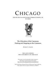 CHICAGO JOHN M. OLIN LAW & ECONOMICS WORKING PAPER NO[removed]2D SERIES)