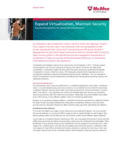 Solution Brief  Expand Virtualization, Maintain Security