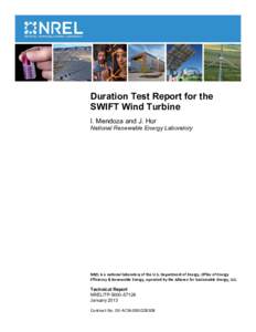 Duration Test Report for the SWIFT Wind Turbine