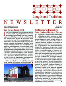 Long Island Traditions  N E W S L E T T E R www.longislandtraditions.org	 [removed]