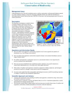 Stellwagen Bank National Marine Sanctuary  Conservation of Biodiversity Management Issue Understanding how key fish and invertebrate species, seafloor communities, and associated habitats respond to a range of human impa