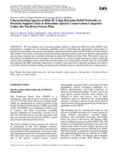 Copyright © 2006 by the author(s). Published here under license by the Resilience Alliance. Marcot, B. G., P. A. Hohenlohe, S. Morey, R. Holmes, R. Molina, M. C. Turley, M. H. Huff, and J. A. Laurence[removed]Characterizi