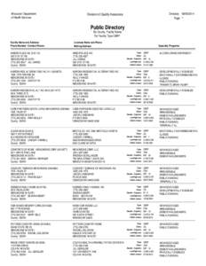 The Directory of Community Based Residential Facilities for Dunn County