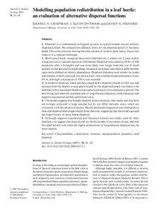 Science / Population ecology / Population / Biological dispersal / Geological history of Earth / Seed dispersal / Tansy / Metapopulation / Edge effect / Biology / Ecology / Landscape ecology