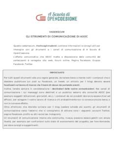     VADEMECUM  GLI STRUMENTI DI COMUNICAZIONE DI ASOC