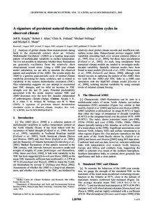 GEOPHYSICAL RESEARCH LETTERS, VOL. 32, L20708, doi:[removed]2005GL024233, 2005  A signature of persistent natural thermohaline circulation cycles in