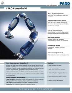 www.faro.com  FARO PowerGAGE 48” (1.2m) Working Volume Ideal for all your small parts, molds and assemblies