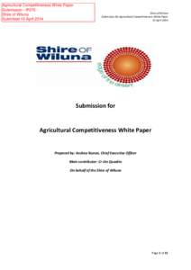 Agricultural Competitiveness White Paper Submission - IP275 Shire of Wiluna Submitted 15 AprilShire of Wiluna