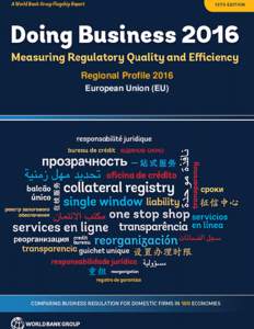 Regional Profile 2016 European Union (EU) Doing BusinessEUROPEAN UNION (EU)