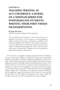 CHAPTER 26.  TEACHING WRITING AT AUT UNIVERSITY: A MODEL OF A SEMINAR SERIES FOR POSTGRADUATE STUDENTS