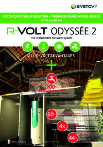 AEROVOLTAIC SOLAR SOLUTION + THERMODYNAMIC WATER HEATER WITH SOLAR AIR R-Volt ODYSSÉE 2 The independent hot water system