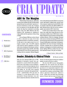 ®  CRIA UPDATE Community Research Initiative on AIDS  Vol. 9 No. 3