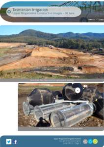 Tasmanian Irrigation  Upper Ringarooma Construction Images - 30 June Dunns Creek Dam: Panorama from right (eastern) abutment