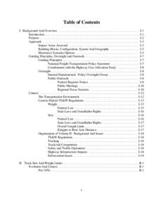 Table of Contents I. Background And Overview . . . . . . . . . . . . . . . . . . . . . . . . . . . . . . . . . . . . . . . . . . . . . . . . . . I-1 Introduction . . . . . . . . . . . . . . . . . . . . . . . . . . . . . 