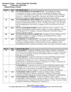 Busabout Wagga – Altered School Bus Timetable From: Wednesday[removed]Tolland Primary School Bus No