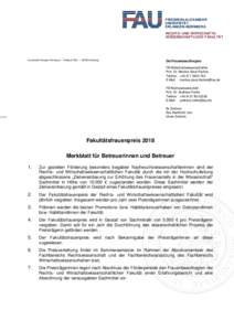 FRIEDRICH-ALEXANDER UNIVERSITÄT ERLANGEN-NÜRNBERG RECHTS- UND WIRTSCHAFTSWISSENSCHAFTLICHE FAKULTÄT  Universität Erlangen-Nürnberg • Postfach 3931 • 90020 Nürnberg