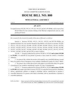 FIRST REGULAR SESSION HOUSE COMMITTEE SUBSTITUTE FOR HOUSE BILL NO. 800 98TH GENERAL ASSEMBLY 1749H.02C